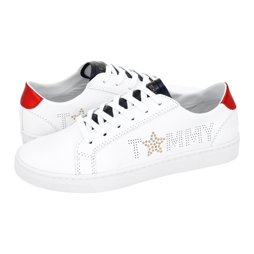 Tommy Star Metallic Sneaker - Tommy Hilfiger Women's casual shoes of leather and leather - Gianna Kazakou Online