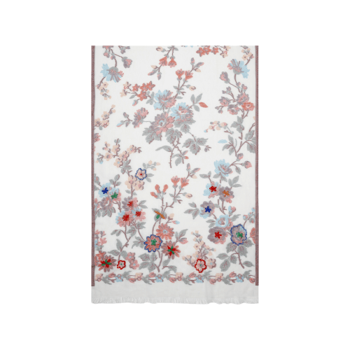 Axel Scarf With Embossed Flowers And Embroidered Details scarf