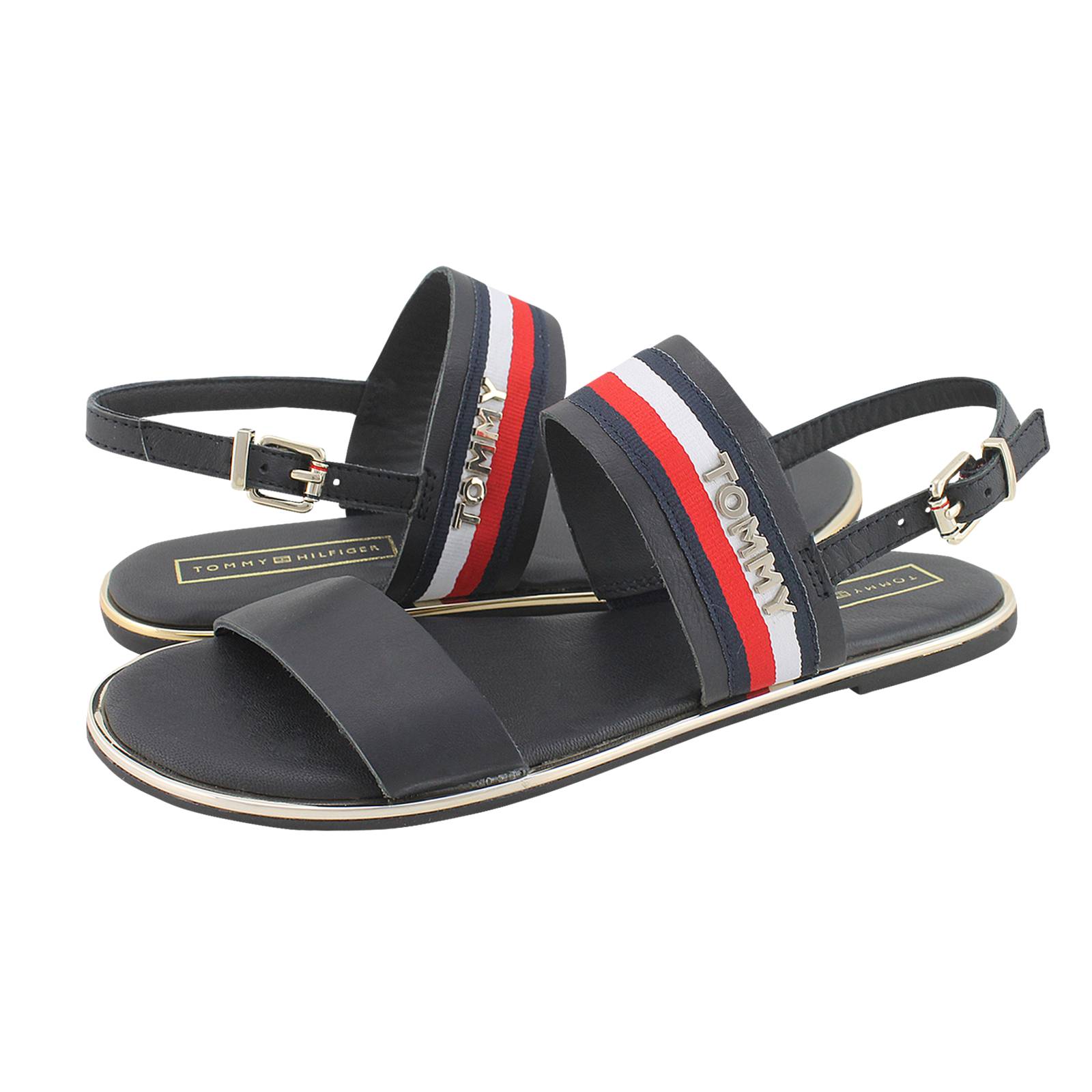 Flat Sandal Corporate Ribbon - Tommy Hilfiger Women's flat sandals made of Gianna Kazakou Online
