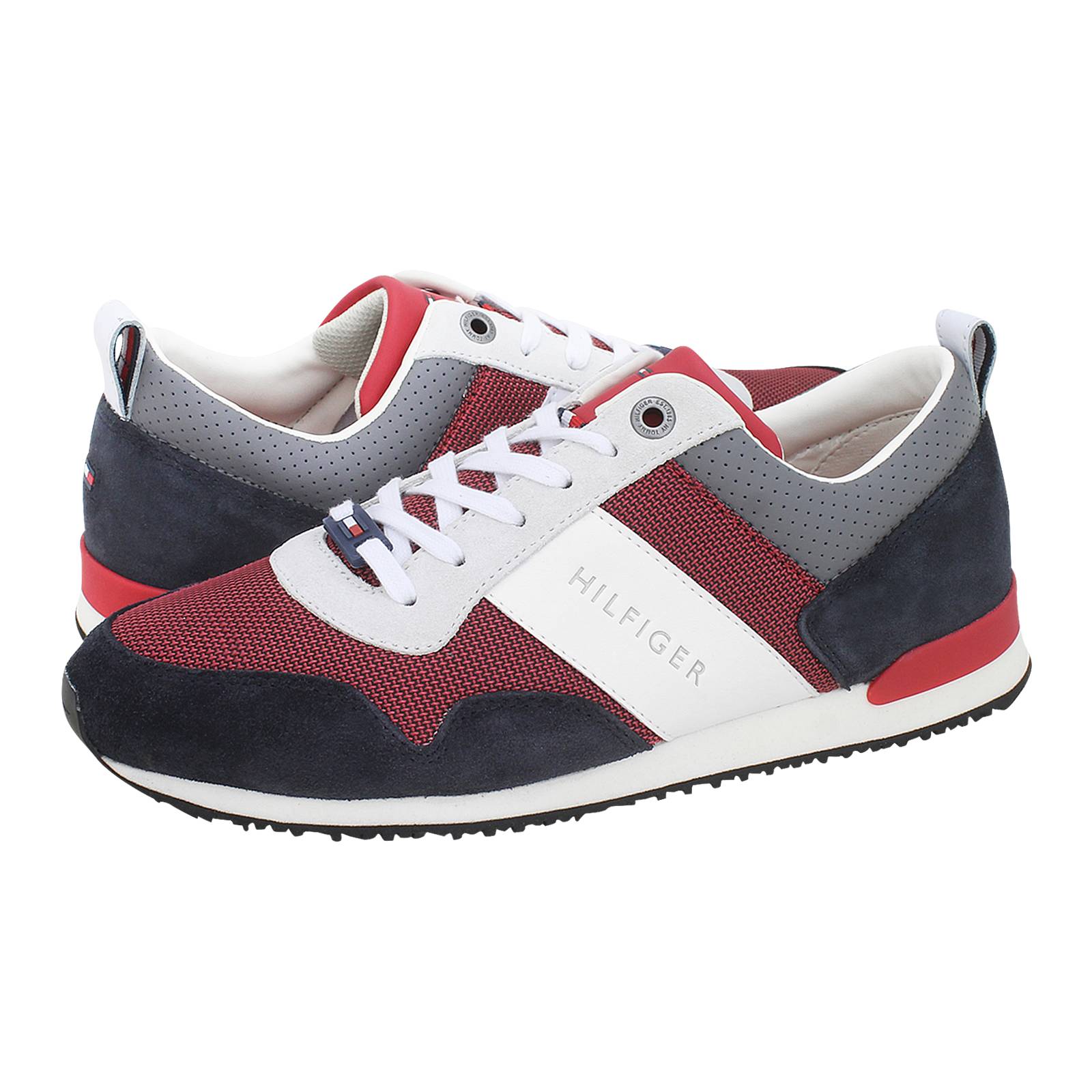 tommy hilfiger leather and suede trainers