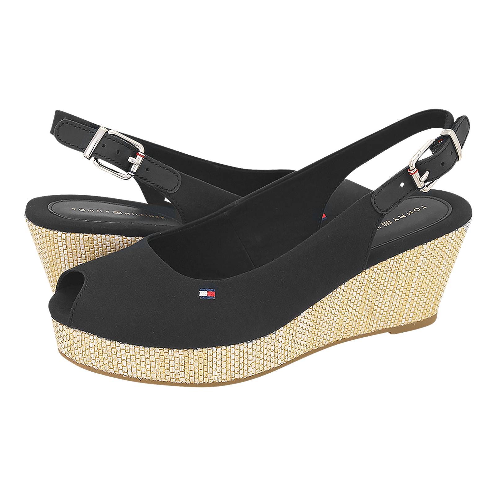 Iconic Elba Sling Back Wedge - Tommy platforms made of fabric and leather Gianna Kazakou Online